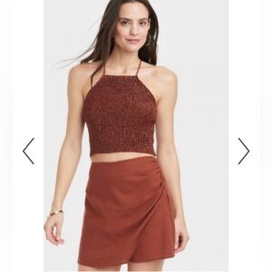 Women's A New Day Apron Tank Top and Skort Brown M/ size 8 two piece set